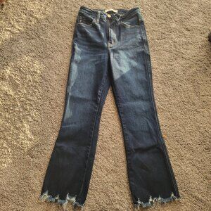 KanCan Cropped Fringe Jeans